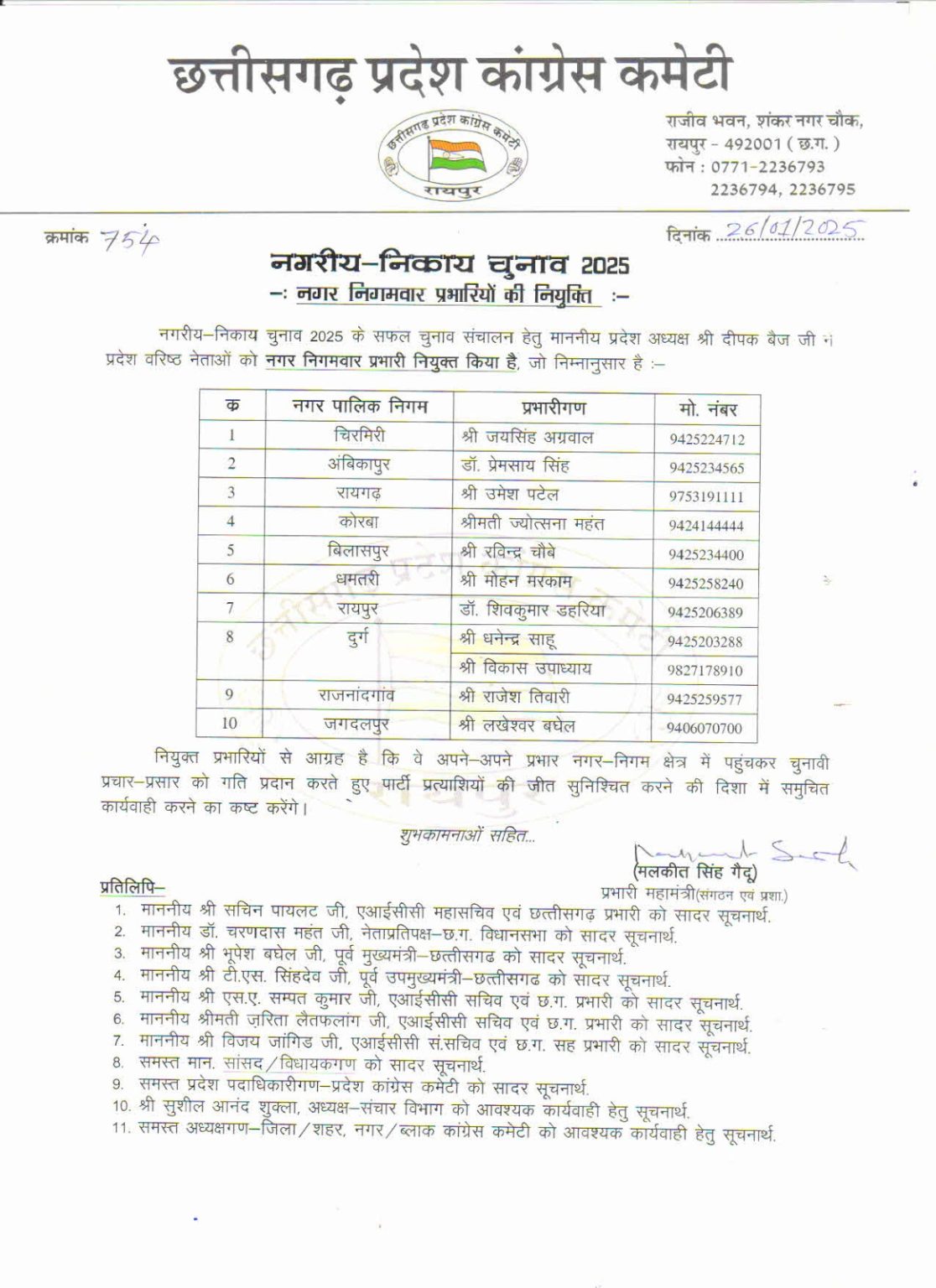 Congress List